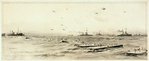 De Duitse Hoogzeevloot opgesloten in Scapa, ca. 1918 door William Lionel Wyllie