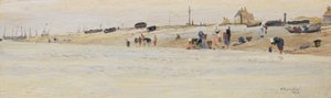 Wasvrouwen op een strand, 1873
