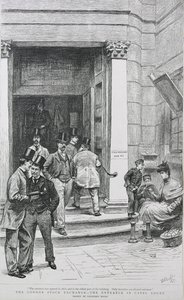 Beursingang in Capel Court, 1891 door William Lockhart Bogle
