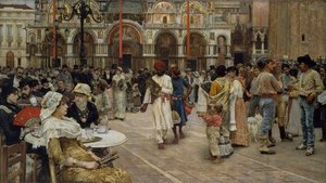 Het Piazza di San Marco, Venetië, 1883 door William Logsdail