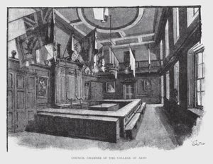 Raadzaal van het College of Arms door William Luker