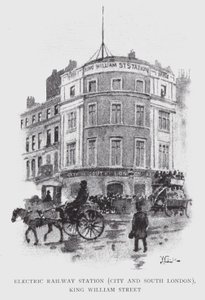 Elektrisch treinstation, City en South London, King William Street door William Luker