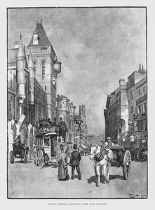 Fleet Street, met uitzicht op de Rechtbanken door William Luker