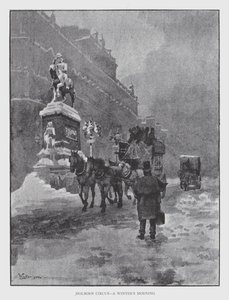 Holborn Circus, een Winterochtend door William Luker