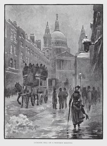 Ludgate Hill op een Winterochtend