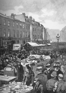Middlesex Street Laat Petticoat Lane op een zondagochtend