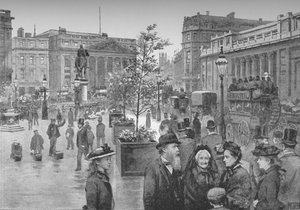 Het Mansion House en de Bank of England door William Luker