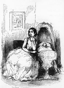 Illustratie voor Geschiedenis van Pendennis, Zijn Fortuinen en Tegenslagen, Zijn Vrienden en Zijn Grootste Vijand, roman door William Makepeace Thackeray, gravure naar tekening door William Makepeace Thackeray, gepubliceerd in 1888, Boston door William Makepeace Thackeray