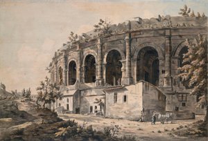 Het amfitheater in Nîmes, Zuid-Frankrijk door William Marlow