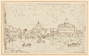 De Tiber met Sint-Pieters en de Castel S. Angelo (recto)