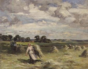 Oogsten Bij Salroun, East Lothian door William Marshall Brown