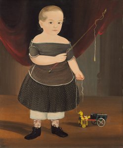 Jongen met speelgoedpaard en wagen door William Matthew Prior