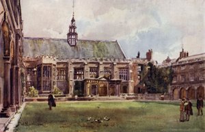 De Hal van Trinity College vanaf Neviles Hof door William Matthison