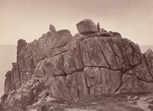 De Logan-rots, zuidkust van Cornwall, jaren 1860 (foto) door William May