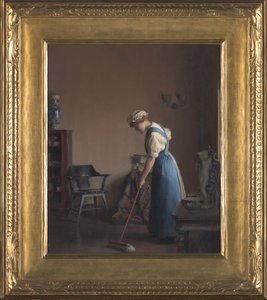 Meisje aan het vegen door William McGregor Paxton
