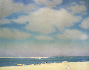Zeegezicht met zandstrand (The Beach at Chatham) c.1915 (olieverf op doek)