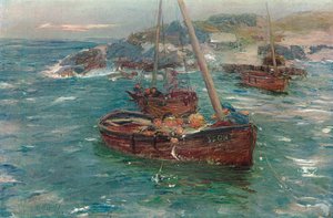 Een grondzwelling, Carradale, Argyll, ca. 1883 door William McTaggart