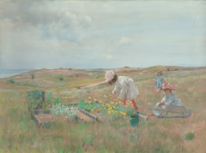 Bloemen Plukken door William Merritt Chase