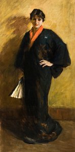 De Blauwe Kimono door William Merritt Chase