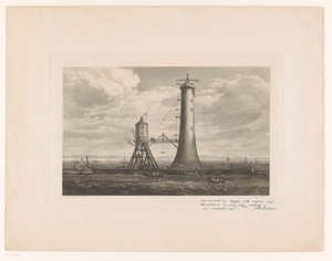 Aanbouw van de Bell Rock-vuurtoren