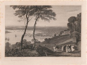 Plymouth Dock, vanaf Mount Edgecumbe door William Miller