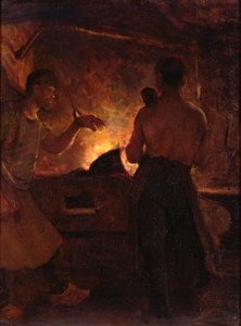De smederij, ca.1855 (olieverf op doek)