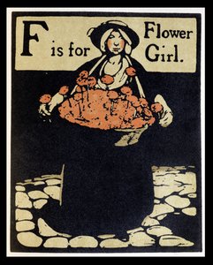 F is voor Bloemenmeisje, illustratie uit 