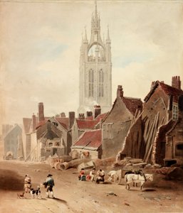 De sloop van huizen op de locatie van Collingwood Street, Newcastle upon Tyne door William Nicholson