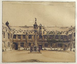Het Voorplein van Corpus Christi College, Oxford