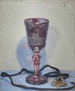 Het Robijnglas, gesigneerd en gedateerd rechtsboven door William Nicholson
