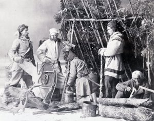 Het leven van de Trapper in Canada, foto door Nottman, circa 1890. door William Notman