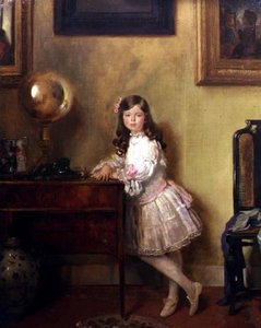 Miss Anne Harmsworth in een interieur