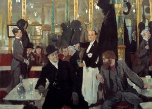 Het koninklijke café in Londen (detail) door William Orpen
