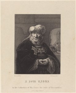 Een Joodse Rabbi door William P. Sherlock after Rembrandt van Rijn