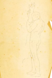 Mozes, Aäron en Hur op de berg Horeb (studie - figuur rechts) door William Page