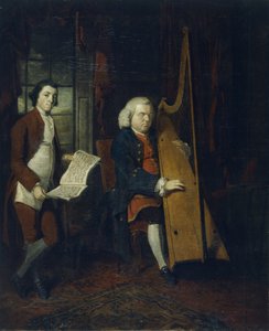 John Parry de Blinde Harpist met een Assistent