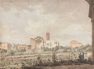 Tempel van Venus en Rome vanaf het Colosseum door William Pars