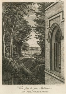 Uitzicht vanuit de grote slaapkamer in Strawberry Hill, Londen door William Pars