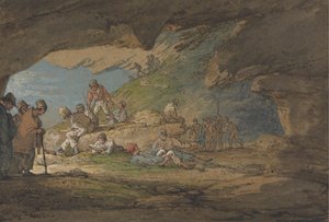 Een Grot in Zonlicht, met Figuren door William Payne