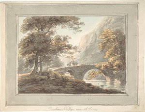 Denham Bridge over de Tavy, 1780-1830 door William Payne