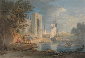 Uitzicht op Caernarvon, Wales door William Payne