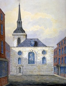 Kerk van St Mary Abchurch, City of London, ca. 1815