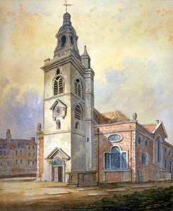 Kerk van St. Mary, Whitechapel, Londen, ca. 1815