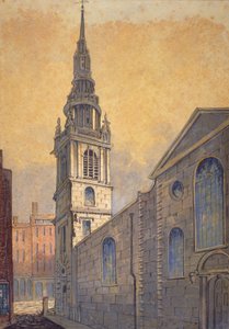 Kerk van St Mary le Bow vanuit Bow Churchyard, City of London