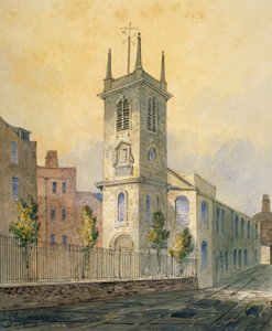 Zuidwestelijke Aanblik van de Kerk van St Olave Jewry, City of London, 1815