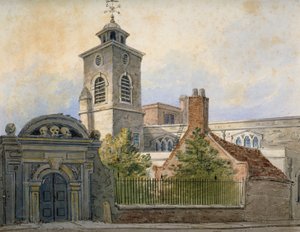 Uitzicht op de kerk van St Olave, Hart Street, vanuit Seething Lane, City of London