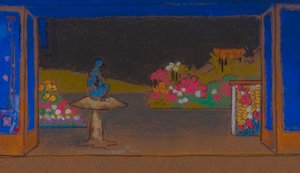 Garden of Flowers (decorontwerp voor Alice-in-Wonderland, 1915) door William Penhallow Henderson