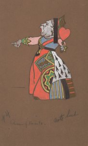 Hartenkoningin kostuumontwerp voor Alice in Wonderland