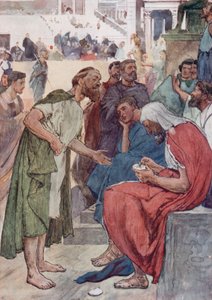 Aristides en de burger (kleur litho) door William Rainey