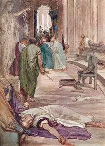 De moord op Caesar (kleur litho)
